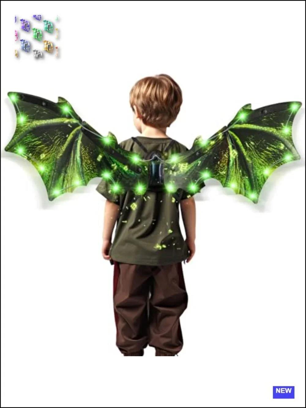 Electric Dragon Wings Costume with LED Light & Music Boys Girls Halloween